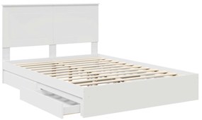 vidaXL Κρεβάτι Αποθήκης Λευκό 150 x 200 cm Επεξεργασμένο ξύλο