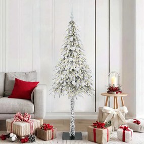 vidaXL Χριστουγεννιάτικο Δέντρο με 300 LED Λευκό 180 cm ΠΕ και Ατσάλι