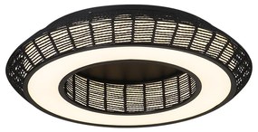 Πλαφονιέρα Οροφής Paper Fest Μαύρο 58xH11,5cm Led max 64w 2400lm CCT 3000-6000K Dimmable by Remote Control Sun Light ZEUS-60-BK