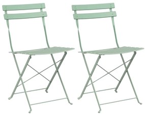 vidaXL Πτυσσόμενη Καρέκλα Κήπου 2 pcs Πράσινο 42 x 46 x 82εκ Ατσάλι