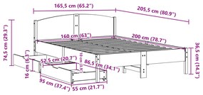 ΣΚΕΛΕΤΟΣ ΚΡΕΒΑΤΙΟΥ ΧΩΡΙΣ ΣΤΡΩΜΑ 160X200 ΕΚ ΜΑΣΙΦ ΞΥΛΟ ΠΕΥΚΟΥ 3301821