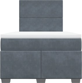 vidaXL Κρεβάτι Boxspring με Στρώμα Σκούρο Γκρι 120x200 εκ. Βελούδινο