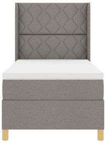 vidaXL Κρεβάτι με ελατήριο με στρώμα Taupe 100 x 200 cm ύφασμα