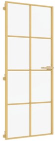 vidaXL Εσωτερική Πόρτα Χρυσή 83 x 201,5 εκ. Ψημένο Γυαλί &amp; Αλουμίνιο