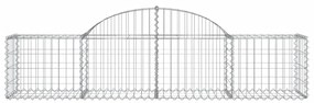 Συρματοκιβώτιο Τοξωτό 200x50x40/60εκ. από Γαλβανισμένο Χάλυβα - Ασήμι