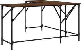 vidaXL Γραφείο Καφέ Δρυς 149x149x75 εκ. από Επεξεργασμένο Ξύλο