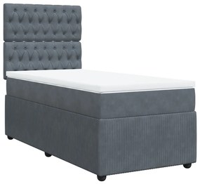 ΚΡΕΒΑΤΙ BOXSPRING ΜΕ ΣΤΡΩΜΑ ΣΚΟΥΡΟ ΓΚΡΙ 90X190 ΕΚ. ΒΕΛΟΥΔΙΝΟ 3292221