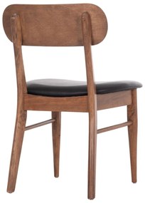 Καρέκλα Τραπεζαρίας SEKOR σε Καρυδί RUBBERWOOD - Μαύρο PU 51x48x79Υεκ. 2αδα 51x48x79 εκ.