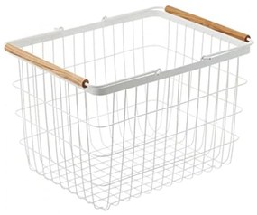 Καλάθι Απλύτων YMZK2809 Medium 41,5x31x27cm White Yamazaki Steel,Wood