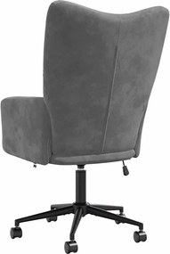 vidaXL Πολυθρόνα Relax Σκούρο Γκρι Βελούδινη