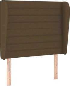 vidaXL Κρεβάτι Boxspring με Στρώμα Σκούρο Καφέ 90x190 εκ. Υφασμάτινο