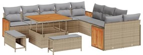 vidaXL Σετ Καναπέ Κήπου 13 pcs μπεζ και ανοιχτό γκρι 100 x 100 x 71 cm