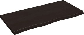 vidaXL Πάγκος Μπάνιου Σκούρο Καφέ 100x50x(2-4) εκ. Επεξεργ. Μασίφ Ξύλο