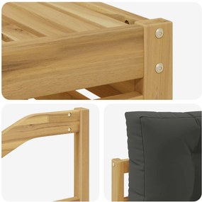 vidaXL Σειρά Καναπέ Εξωτερικού 5 pcs Άσπρο και Ανθρακί Πολυεστέρας