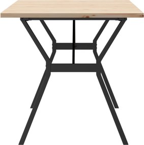 vidaXL Τραπέζι Τραπεζαρίας Πλαίσιο Y Μασίφ Πεύκο/Ατσάλι