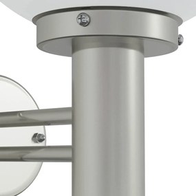 vidaXL Φωτιστικό Τοίχου Για Εξωτερικούς Χώρους Ασημί 28 x 25 x 38 εκ