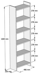 Βιβλιοθήκη Darco μελαμίνης λευκό 48.6x22x160εκ