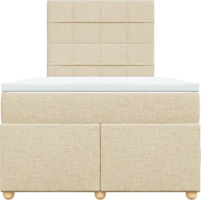 vidaXL Κρεβάτι Boxspring με Στρώμα Κρεμ 120x200 εκ. Υφασμάτινο