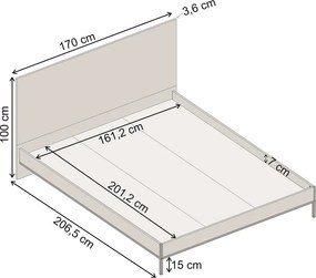 Κρεβάτι Mars Megapap χρώμα καρυδί Ud 160x200εκ.