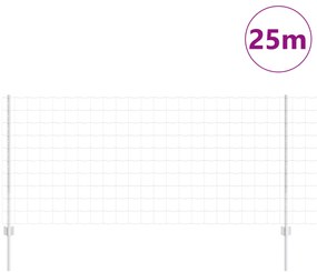 vidaXL Ευρωπαϊκός Φράκτης με 22 Στήλες Ασημί 1x25 μ Χάλυβας