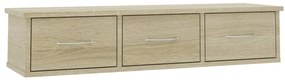 vidaXL Ράφι Τοίχου με Συρτάρια Sonoma Δρυς 88x26x18,5 εκ. Επεξ. Ξύλο