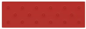 Πάνελ Τοίχου 12 τεμ. Μπορντό 90 x 30 εκ. 3,24 μ² Συνθ. Δέρμα - Κόκκινο