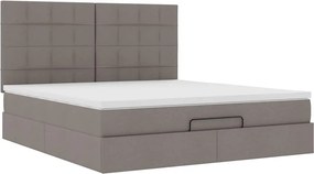 vidaXL Οθωμανικό κρεβάτι με στρώμα Taupe 180x200cm ύφασμα