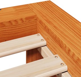 vidaXL Σκελετός Κρεβ. Χωρίς Στρώμα Καφέ Κεριού 200x200 εκ Μασίφ Πεύκο