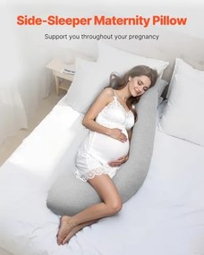 VEVOR Pregnancy Pillows L-Shaped Pregnant Maternity Pillow Soft &amp; Breathable