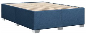 Κρεβάτι Boxspring με Στρώμα Μπλε 160x200 εκ. Υφασμάτινο - Μπλε