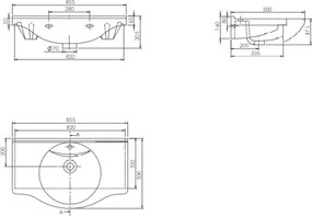 Mabo Economy 85 MDF Base - Βάση Επίπλου Με Νιπτήρα (85x50) - MDF Laminate 328