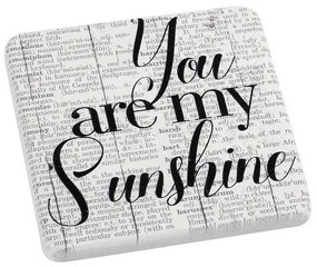 Σουβέρ Τετράγωνα Sunshine (Σετ 6τμχ) Nik316 9.5Χ9.5cm White-Black Espiel Κεραμικό