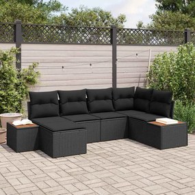 vidaXL Σετ Καναπέ Κήπου 6 pcs Μαύρο 264 x 154 x 85 εκ. Πολυ ράταν
