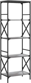 vidaXL Βιβλιοθήκη 5 Επιπέδων Γκρι Sonoma 59 x 35 x 171 εκ. Επεξ. Ξύλο