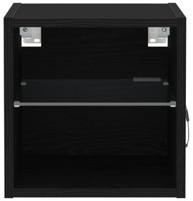 vidaXL LED TV Cabinet Μαύρη Δρυς 30x28,5x30 εκ Μηχανικής Ξυλείας
