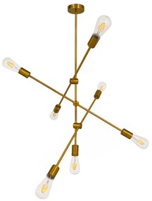 00993 GloboStar® GLOBOSTAR® ESTHER 00993 Μοντέρνο Κρεμαστό Φωτιστικό Οροφής με Ντουί 7 x E27 AC 220-240V IP20 - Χρυσό - Μ75 x Π75 x Υ88cm