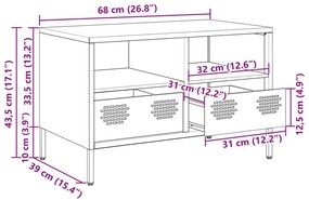 Έπιπλο Τηλεόρασης Ανθρακί 68x39x43,5 εκ. Ατσάλι Ψυχρής Έλασης - Ανθρακί