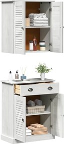 vidaXL Σετ Επίπλων Μπάνιου με ράφι VIGO 2 pcs Λευκό και Αντίκα Λευκό