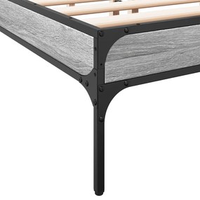 vidaXL Πλαίσιο Κρεβατιού Γκρι Sonoma 120x200 εκ. Επεξ. Ξύλο &amp; Μέταλλο