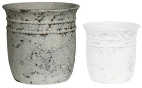 FLOWER POT-15 Φ47x46cm, Cement Απόχρωση Antique White