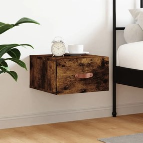 vidaXL Κομοδίνο Επιτοίχιο Καπνιστή Δρυς 35 x 35 x 20 εκ.