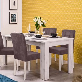 Τραπέζι Τραπεζαρίας Oscar TS 160 Λευκός Δρύς 160,5x90x76,5 εκ.