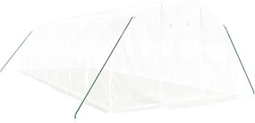 vidaXL Θερμοκήπιο Λευκό 24 μ² 8 x 3 x 2 μ. με Ατσάλινο Πλαίσιο
