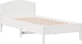 vidaXL Σκελετός Κρεβατιού Χωρίς Στρώμα Λευκό 100x200 εκ. Μασίφ Πεύκο