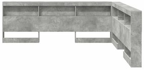 vidaXL Κεφαλάρι Αποθήκης Γκρι σκυροδέματος 180 cm Επεξεργασμένο ξύλο
