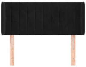 Κεφαλάρι με Πτερύγια Μαύρο 93x16x78/88 εκ. Βελούδινο 3119044
