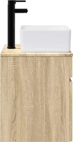 vidaXL Επιτοίχιο έπιπλο νιπτήρα μπάνιου Sonoma Δρυς 49 x 41 x 80 cm