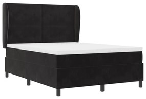 vidaXL Κρεβάτι με Στρώμα  Μαύρο 140x200 εκ. Βελούδο