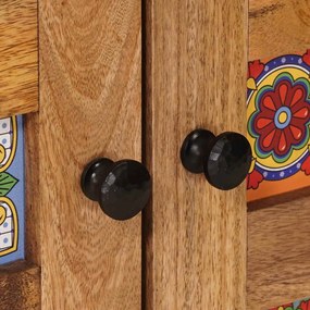 vidaXL Πλαϊνό γραφείο Φυσικό 60 x 33 x 75 cm Στερεό ξύλο μάνγκο