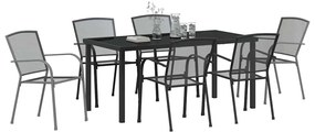 vidaXL Σέτ φαγητού για κήπο 7 pcs Ανθρακί Ατσάλι